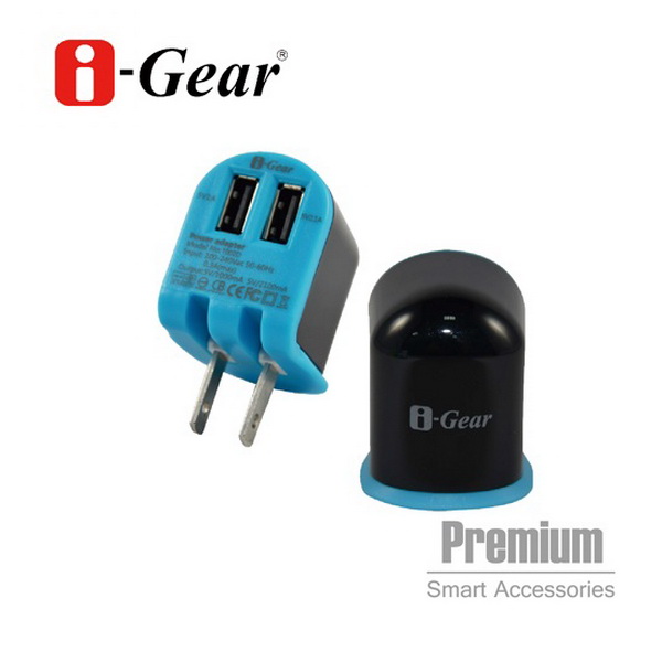 【i-Gear】AC轉USB 3.1A 雙USB旅充變壓器