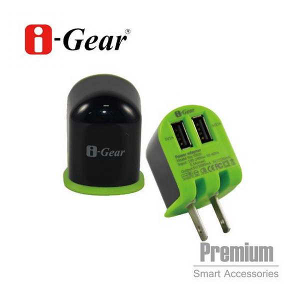 【i-Gear】AC轉USB 3.1A 雙USB旅充變壓器