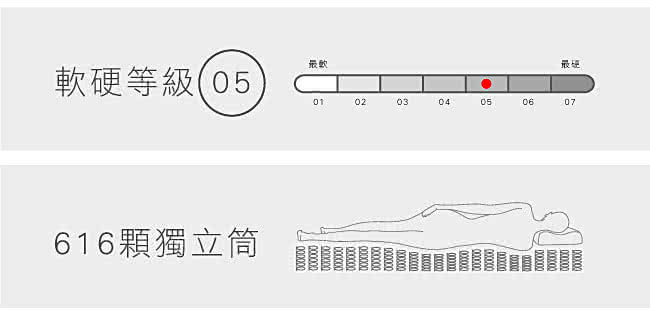 【法國-MONTAGUT】二線護背式獨立筒床墊M01-雙人加大6尺