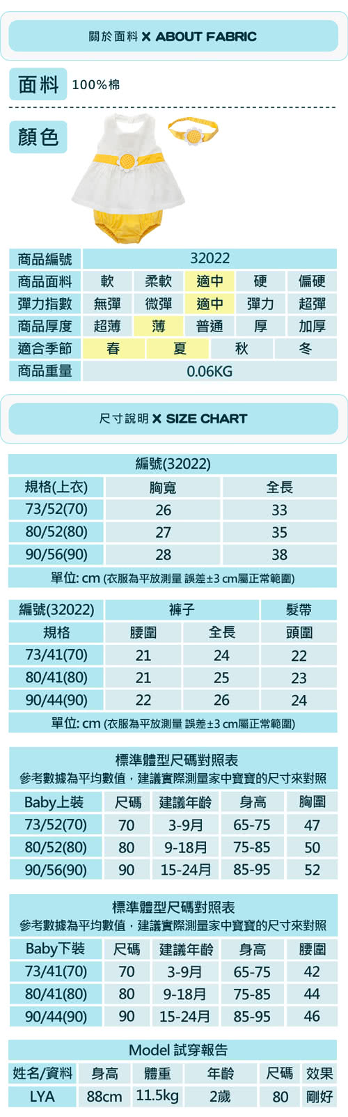 【baby童衣】套裝嬰兒 夏日向日葵寶寶服 32022(白色)