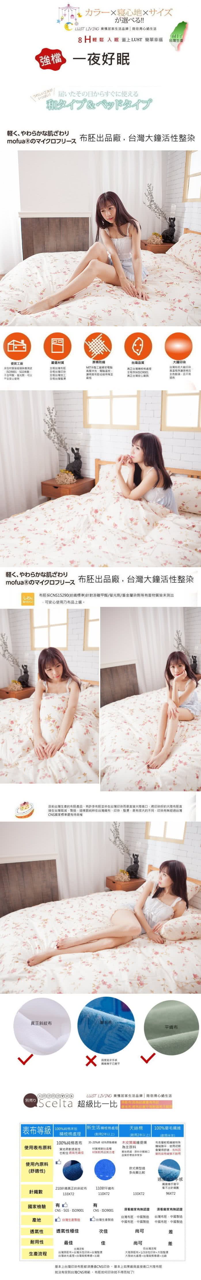 【Lust 生活寢具】法式玫瑰 100%純棉、雙人5尺床包/枕套/薄被套6X7尺、台灣製