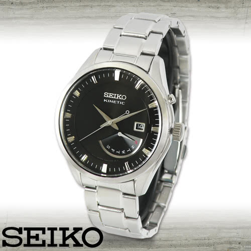 【SEIKO 精工】人動電能不鏽鋼石英男錶(SRN045P1)