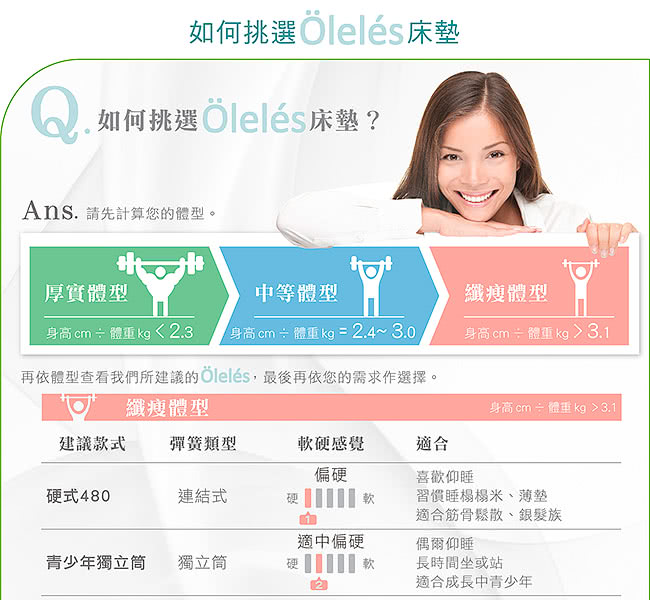 【Oleles 歐萊絲】硬式獨立筒 彈簧床墊-單人加大