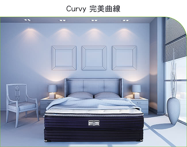 【bodipad 寶倍得】Curvy 完美曲線 蜂巢獨立筒-雙人加大加長