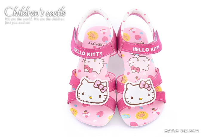 【三麗鷗】Hello kitty 中大童 甜美低跟涼鞋(815752-桃)