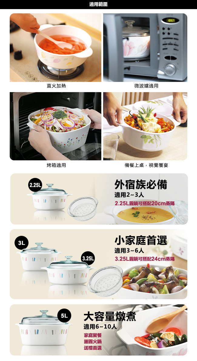 【美國康寧 Corningware】3L方形康寧鍋-自由彩繪