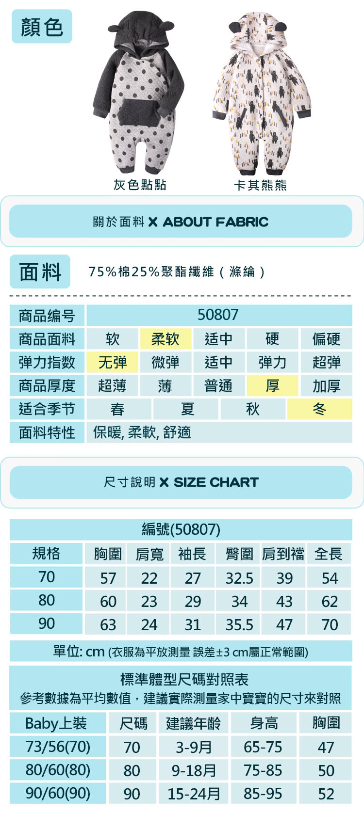 【baby童衣】寶寶連身衣 耳朵造型連身爬服 50807(共2色)