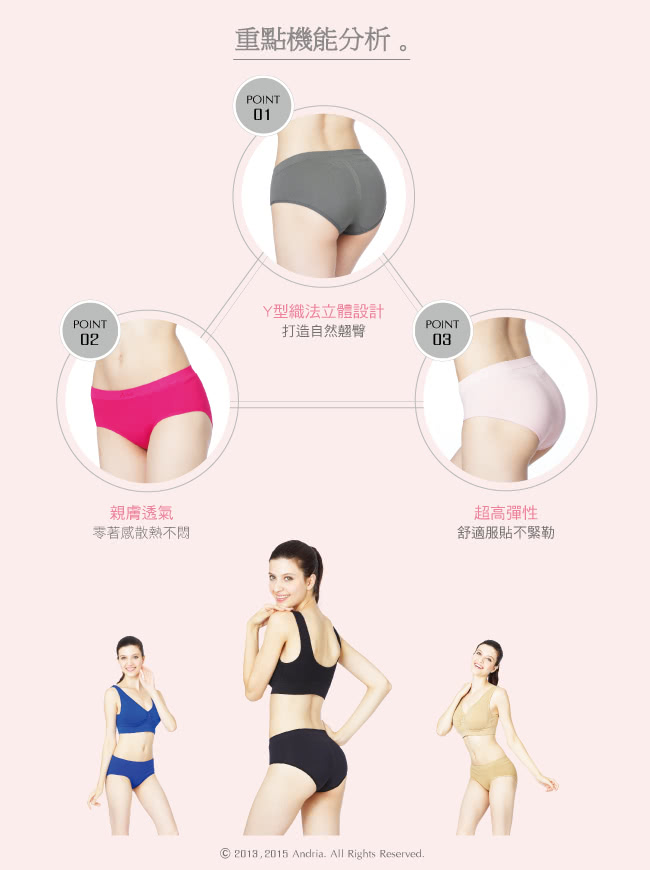 【Andria安卓亞】無痕3D提臀內褲(洋紅)