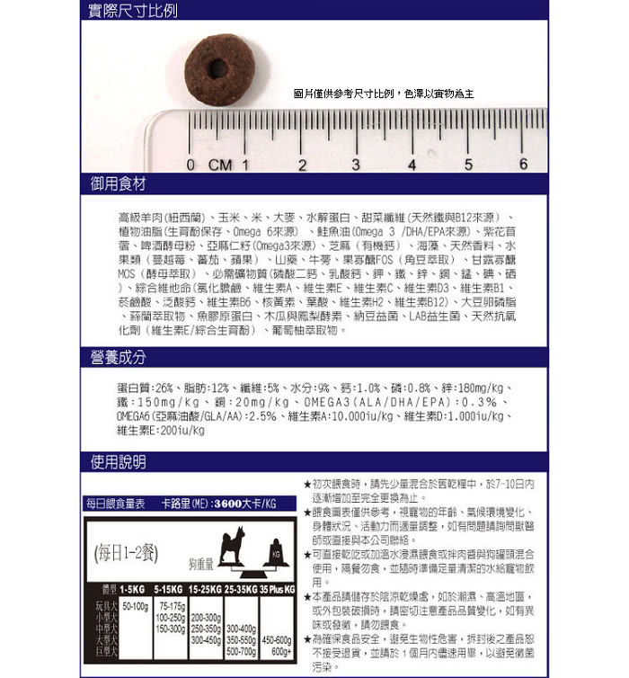 【LV藍帶精選】健康成犬15kg(紐西蘭羊肉+鮮蔬食譜)