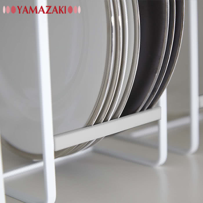 【YAMAZAKI】Plate日系框型盤架L(白)