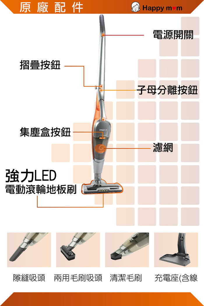 氣旋式乾溼兩用無線吸塵器(40分鐘不斷電)(K)