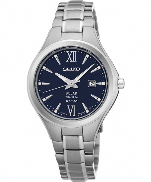 【SEIKO】SOLAR 鈦 科技太陽能女錶-藍/30mm(V137-0BG0B  SUT273P1)