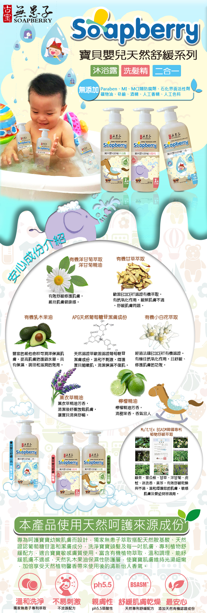 【古寶無患子】寶貝嬰兒舒緩二合一400g(初生嬰兒適用)