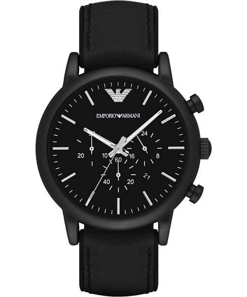 【Emporio Armani】Classic 都會計時石英腕錶-黑/46mm(AR1970)