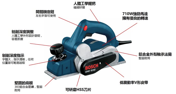 【BOSCH】專業型電刨刀(GHO 10-82)