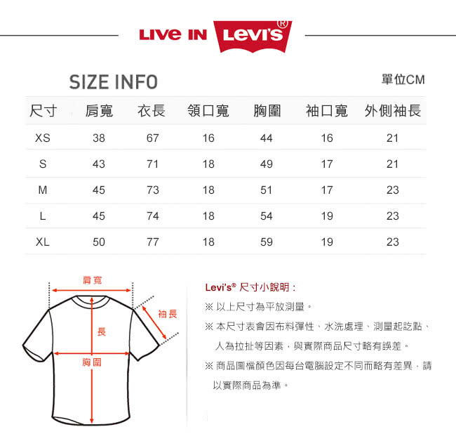 【Levis】男士Logo501印花純棉灰色短袖T恤