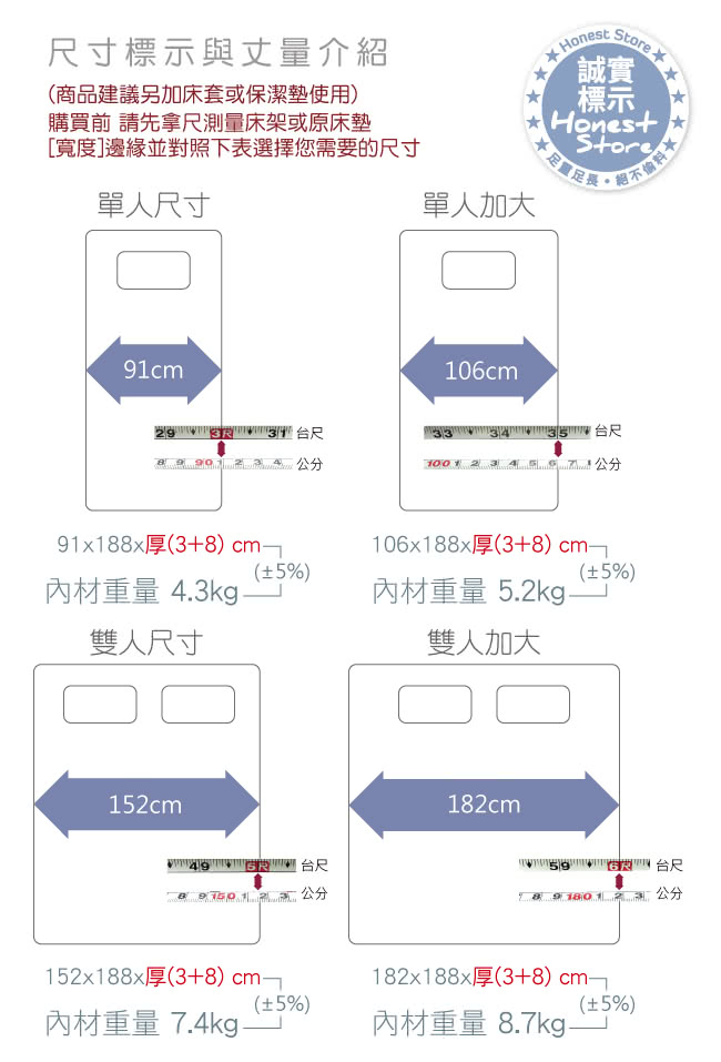 【House Door】超吸濕排濕表布11cm厚波浪竹炭記憶床墊-單大3.5尺(送護肩頸型竹炭記憶枕)