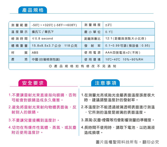 【Dr.AV】紅外線槍型 溫度計(GE-433)