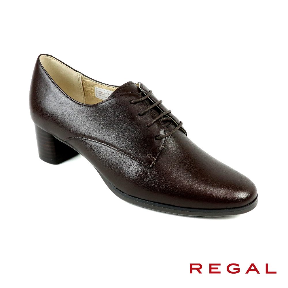 REGAL 日本原廠真皮粗跟德比鞋 棕色(F17N-DN) REGAL 日本原廠真皮粗跟德比鞋 棕色(F17N-DN)