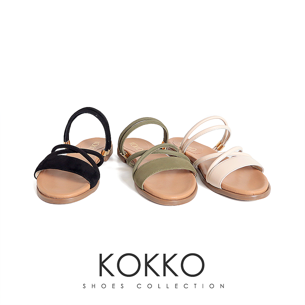 KOKKO 集團 簡約線條感柔軟2way兩穿涼拖鞋(墨綠色) KOKKO 集團 簡約線條感柔軟2way兩穿涼拖鞋(墨綠色)