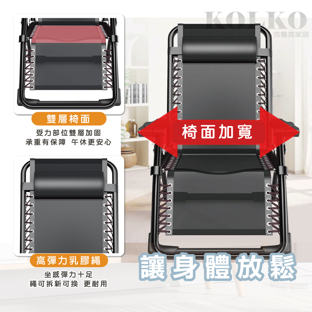 KOLKO 高承重透氣休閒躺椅-加粗40mm(摺疊床 行軍床 KOLKO 高承重透氣休閒躺椅-加粗40mm(摺疊床 行軍床