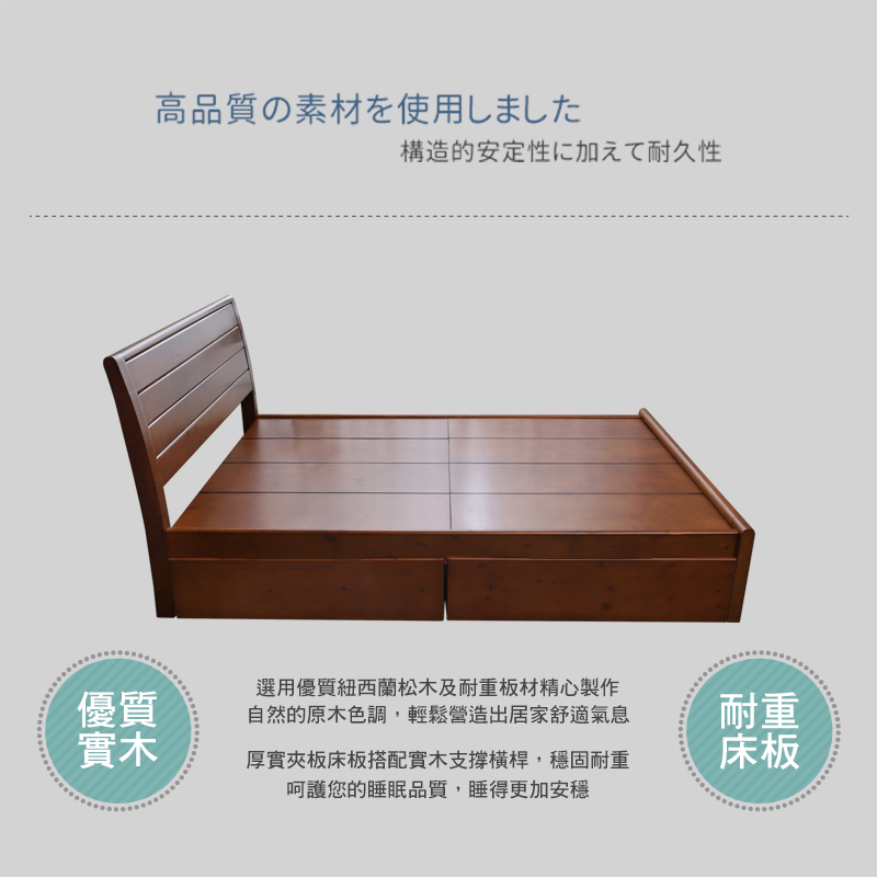 BODEN 莫爾3.5尺單人實木床架/床組-收納抽屜型好評推 BODEN 莫爾3.5尺單人實木床架/床組-收納抽屜型好評推