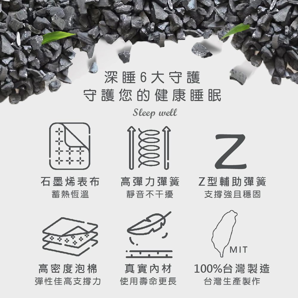 本木 K301 石墨烯 乳膠高彈簧獨立筒床墊-單大3.5尺折 本木 K301 石墨烯 乳膠高彈簧獨立筒床墊-單大3.5尺折