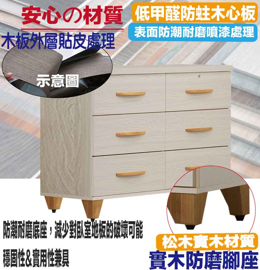 文創集 達瑞歐4尺六抽斗櫃好評推薦 文創集 達瑞歐4尺六抽斗櫃好評推薦
