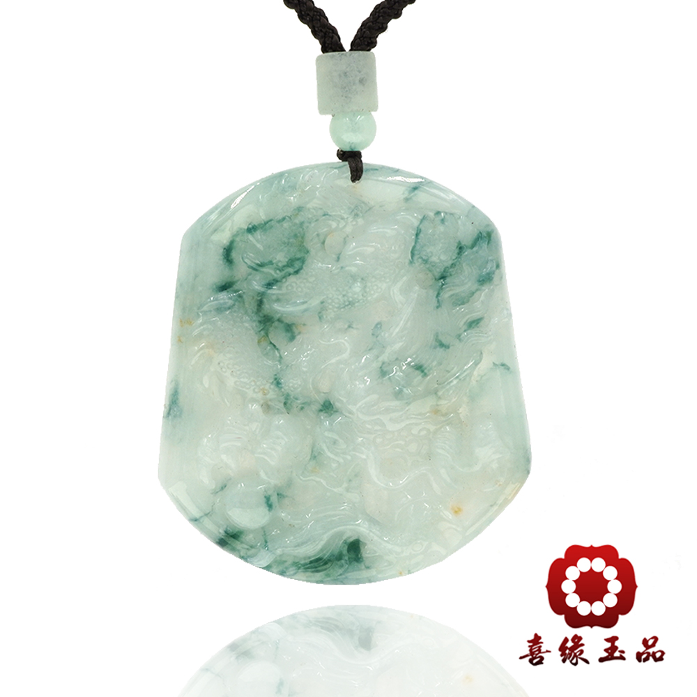 喜緣玉品】天然翡翠玉石霸氣龍牌玉珮(白底青) - momo購物網- 好評推薦