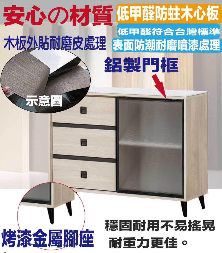 文創集 蓋曼4尺岩板鋁門低餐櫃好評推薦 文創集 蓋曼4尺岩板鋁門低餐櫃好評推薦
