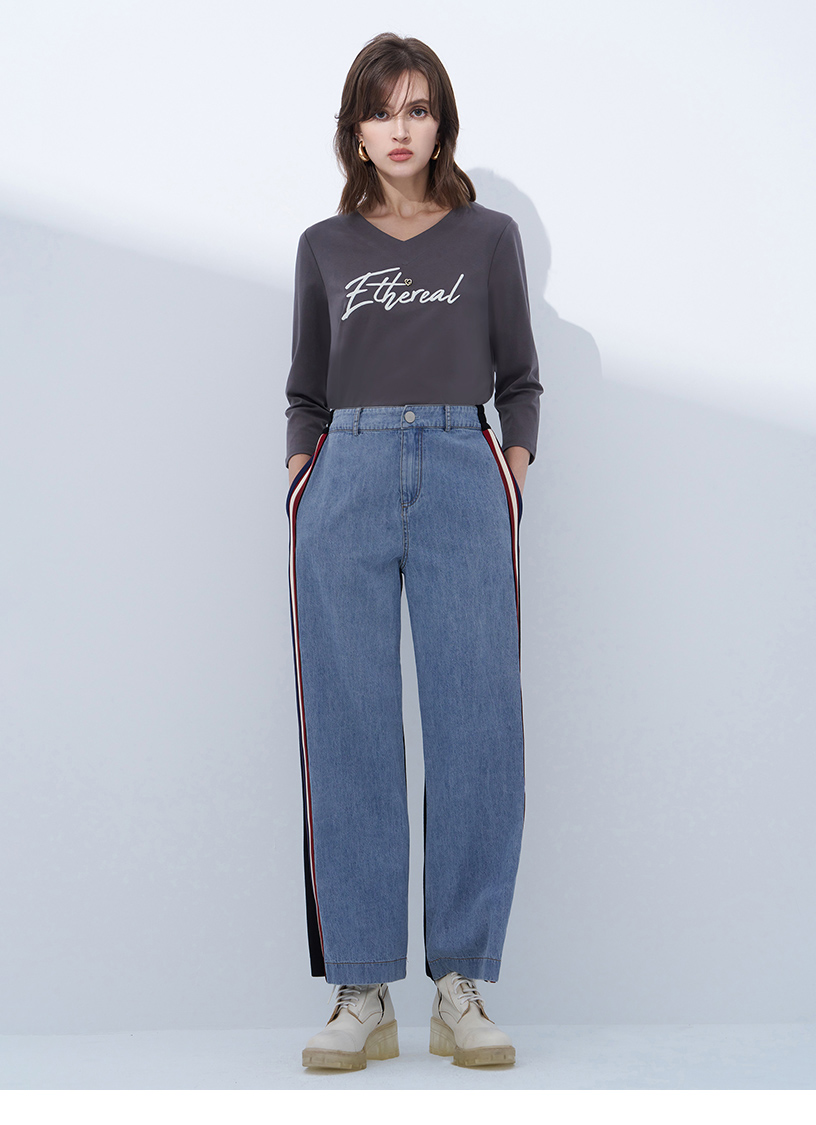 MOMA 牛仔拼接太空棉長褲(藍色)優惠推薦 MOMA 牛仔拼接太空棉長褲(藍色)優惠推薦