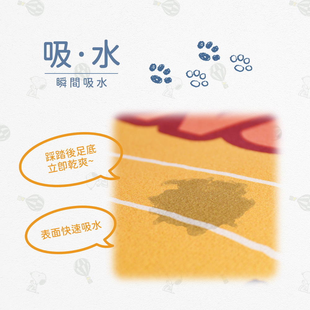 MORINO SNOOPY史努比超吸水造型止滑吸水地墊 腳踏 MORINO SNOOPY史努比超吸水造型止滑吸水地墊 腳踏