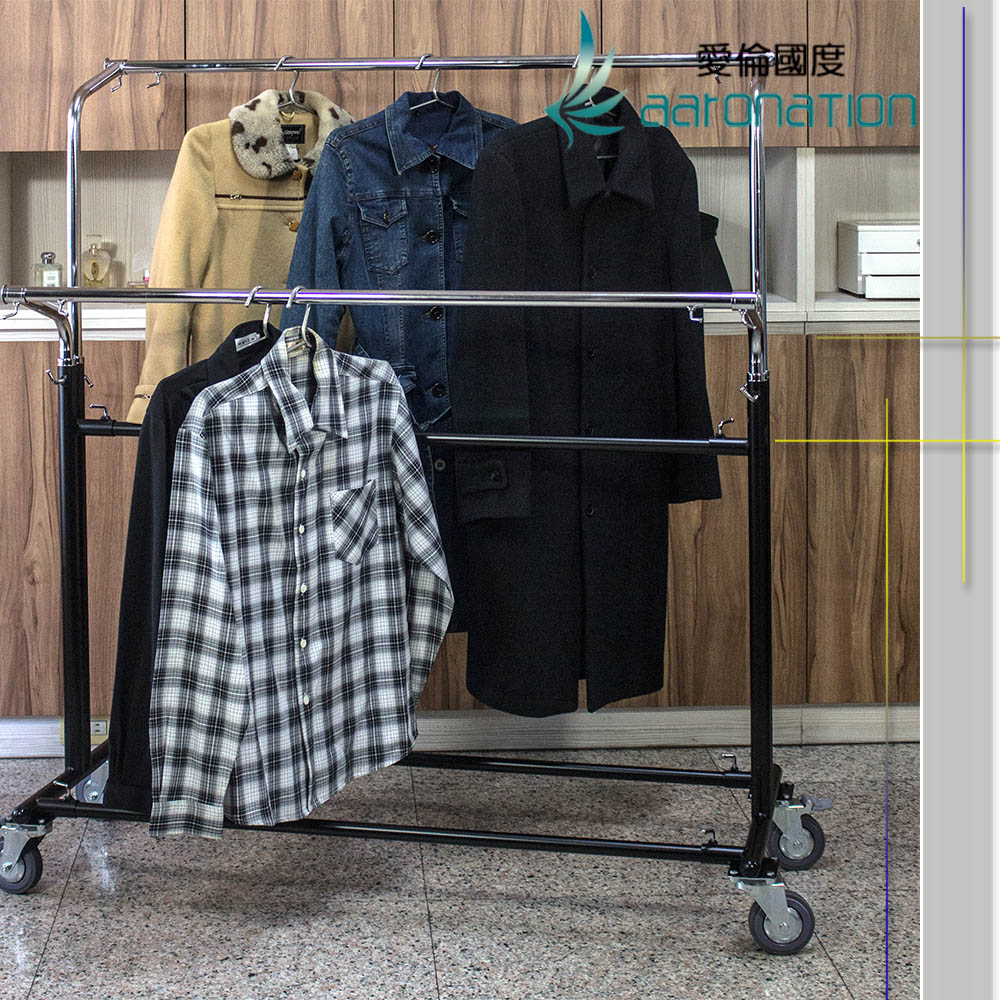 Aaronation 愛倫國度 百貨服飾專用 重型滑輪 雙桿 Aaronation 愛倫國度 百貨服飾專用 重型滑輪 雙桿