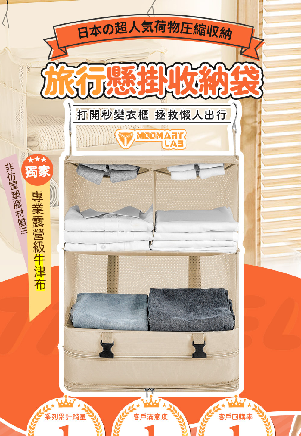 木馬特實驗室 旅行懸掛收納袋(旅行收納 懶人衣櫃 行李壓縮神 木馬特實驗室 旅行懸掛收納袋(旅行收納 懶人衣櫃 行李壓縮神