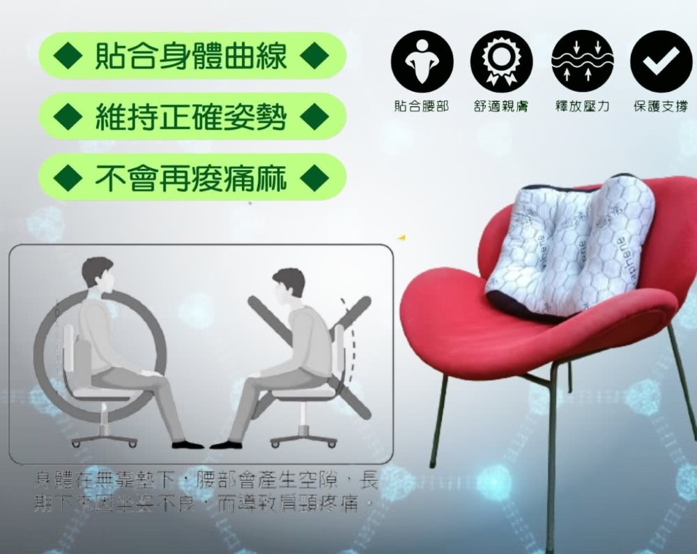 Noname 超導生物微電流石墨烯紓壓護腰枕*1入(B)折扣 Noname 超導生物微電流石墨烯紓壓護腰枕*1入(B)折扣