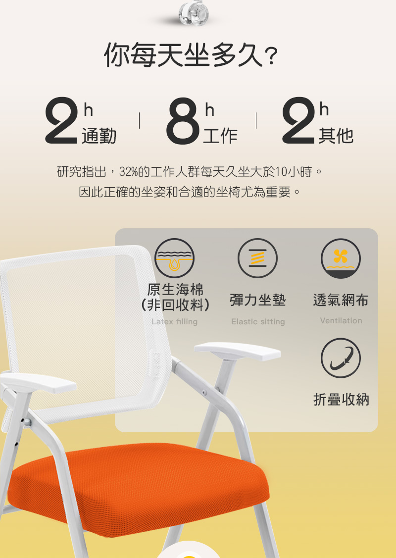 G+ 居家 舒適靈活折疊會議椅-白管灰墊含輪(折疊椅/培訓椅 G+ 居家 舒適靈活折疊會議椅-白管灰墊含輪(折疊椅/培訓椅