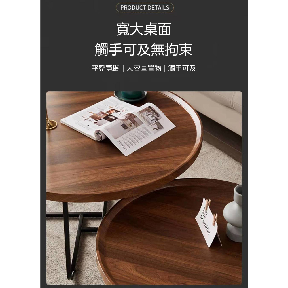 LEZUN 樂尊 北歐輕奢圓形茶几茶桌60*60*39(小圓 LEZUN 樂尊 北歐輕奢圓形茶几茶桌60*60*39(小圓