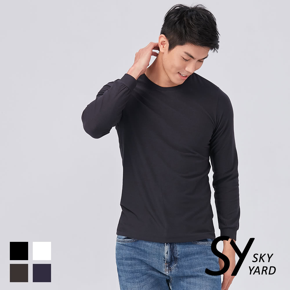 SKY YARD GABBIANO彈性棉圓領九分袖發熱衣(深 SKY YARD GABBIANO彈性棉圓領九分袖發熱衣(深