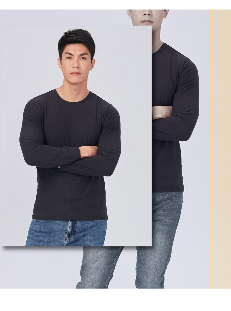 SKY YARD GABBIANO彈性棉圓領九分袖發熱衣(深 SKY YARD GABBIANO彈性棉圓領九分袖發熱衣(深