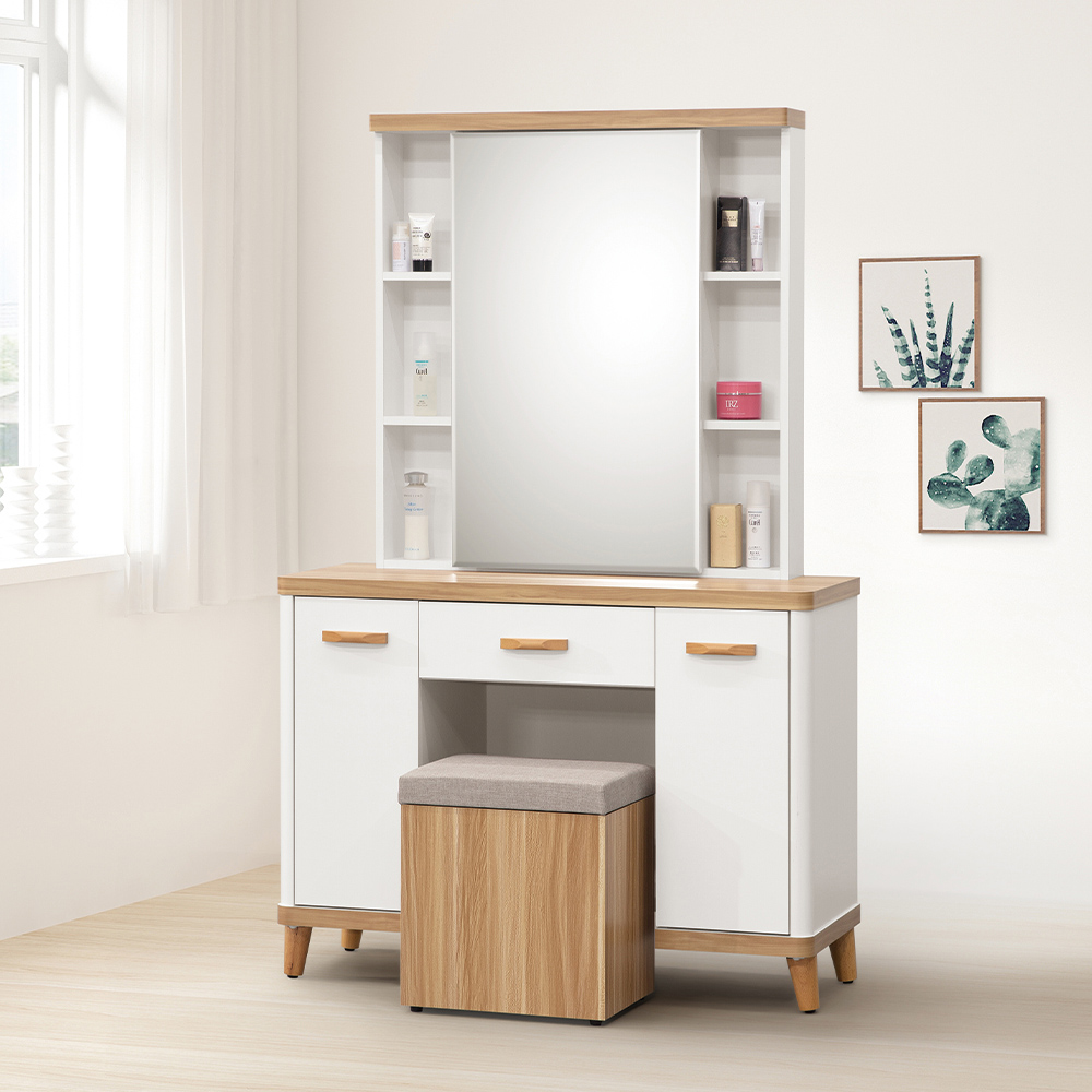 唯熙傢俱 寶拉純白雙色3尺化妝台(臥室 化妝台 鏡台 梳妝台 唯熙傢俱 寶拉純白雙色3尺化妝台(臥室 化妝台 鏡台 梳妝台