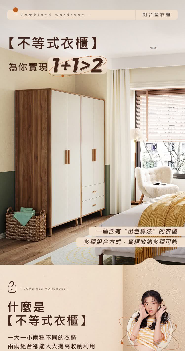 hoi! 好好生活 林氏木業北歐實木把手高腳0.8M雙門衣櫃 hoi! 好好生活 林氏木業北歐實木把手高腳0.8M雙門衣櫃