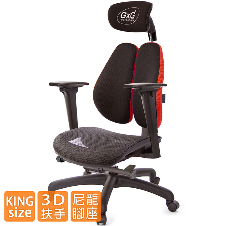 GXG 吉加吉 大網座 雙背工學椅 3D升降扶手(TW-36 GXG 吉加吉 大網座 雙背工學椅 3D升降扶手(TW-36