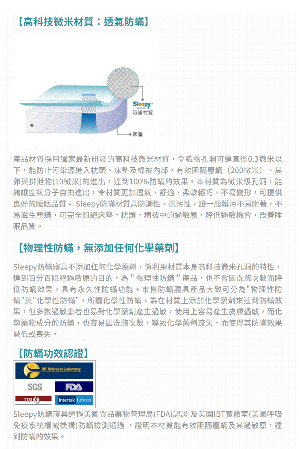 Sleepy 舒利比 5面防水防蟎床包式保潔墊(雙人加大 6 Sleepy 舒利比 5面防水防蟎床包式保潔墊(雙人加大 6