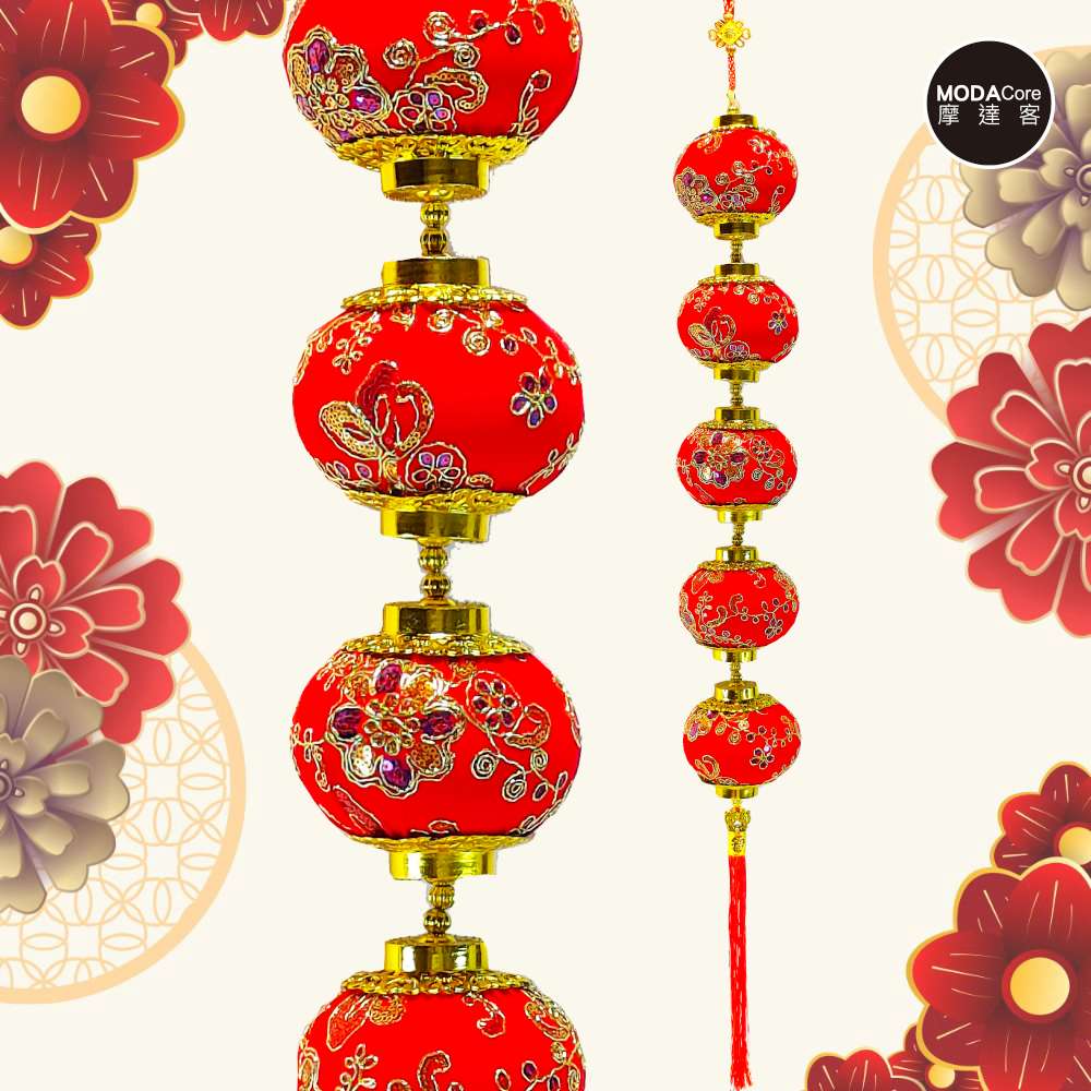 摩達客 春節開運招財精緻金繡雕花朵紅色五燈籠串吊飾掛飾折扣 摩達客 春節開運招財精緻金繡雕花朵紅色五燈籠串吊飾掛飾折扣