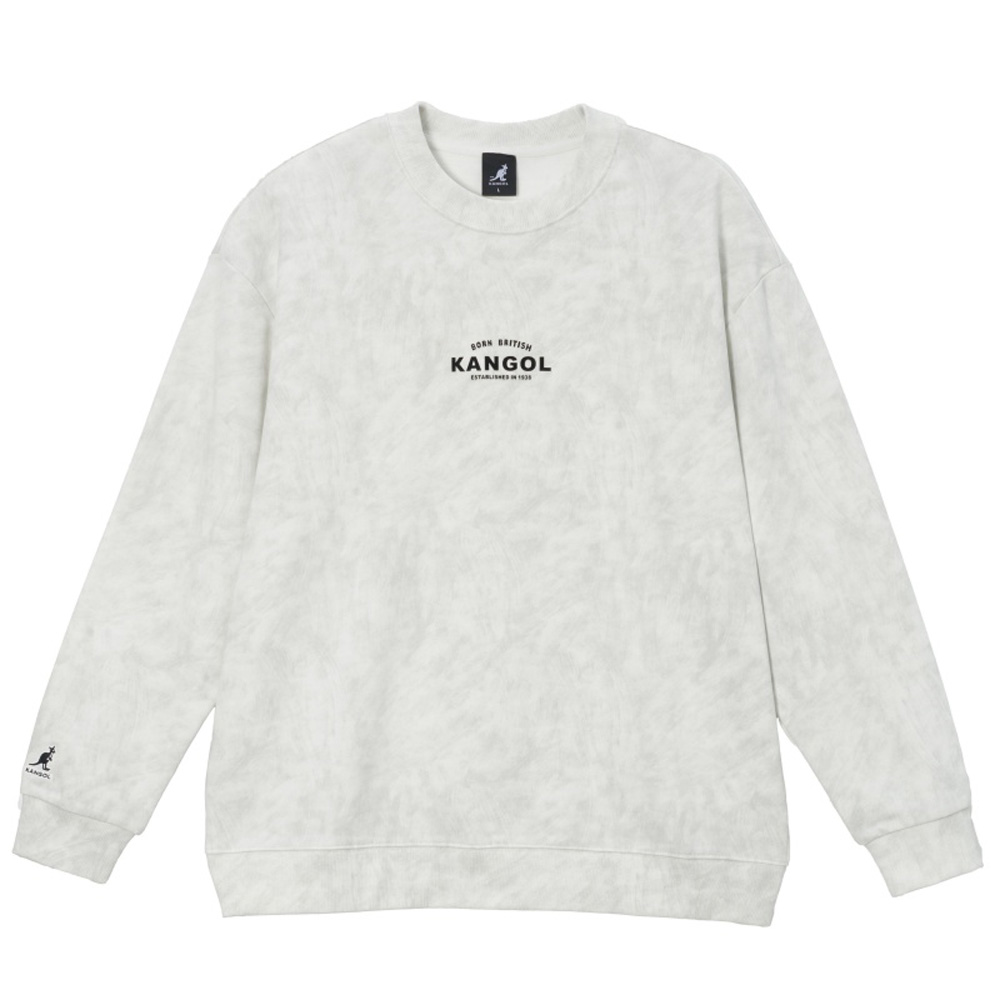 KANGOL 大學T 白灰 刷染 經典 中性(6455103 KANGOL 大學T 白灰 刷染 經典 中性(6455103
