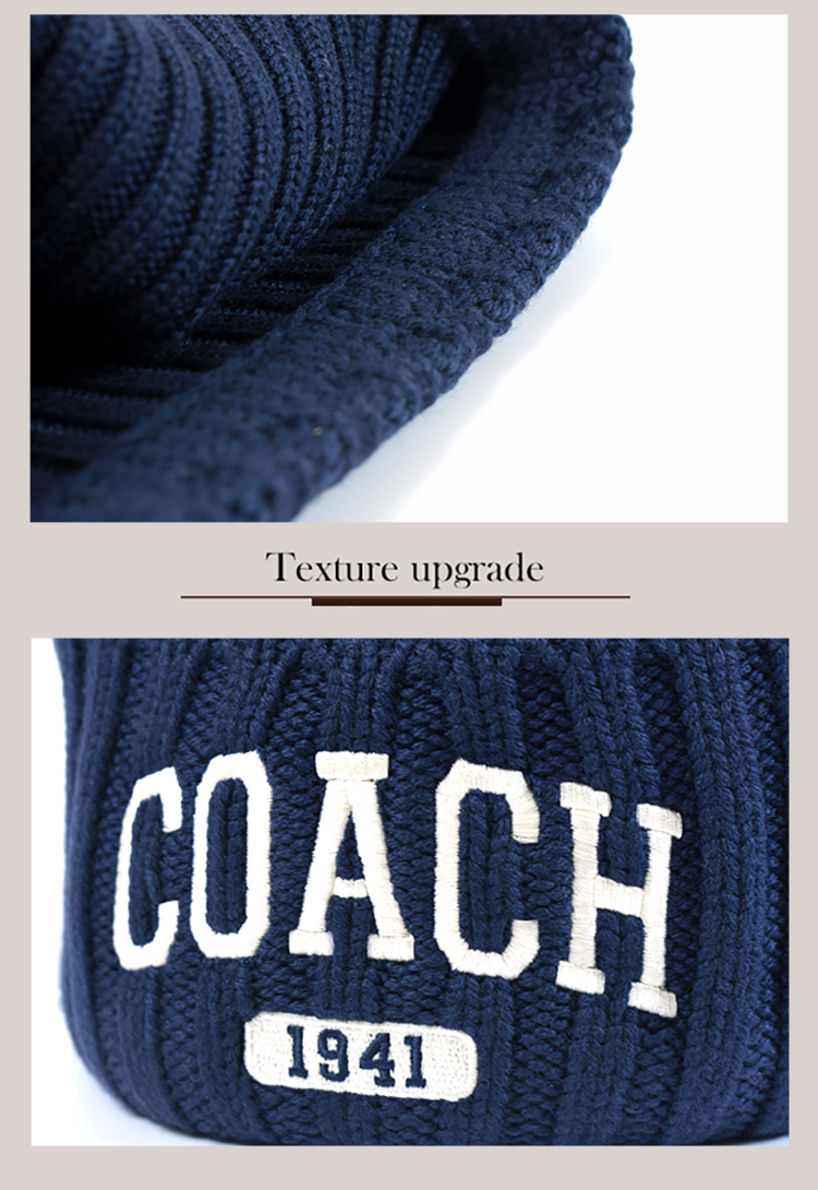 COACH 刺繡品牌羊毛帽-藍色 推薦 COACH 刺繡品牌羊毛帽-藍色 推薦