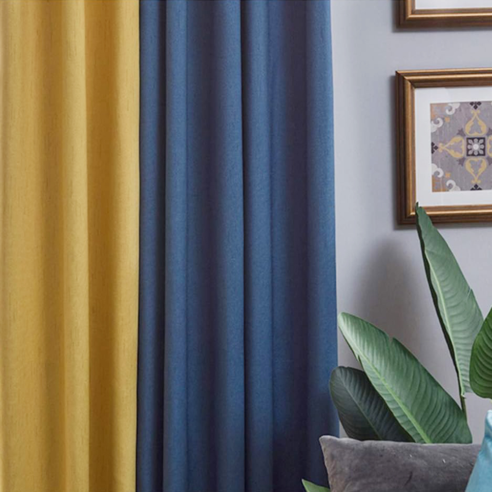 PLUSIEURS 北歐撞色拼接加長窗簾 落地窗(單件 寬1 PLUSIEURS 北歐撞色拼接加長窗簾 落地窗(單件 寬1