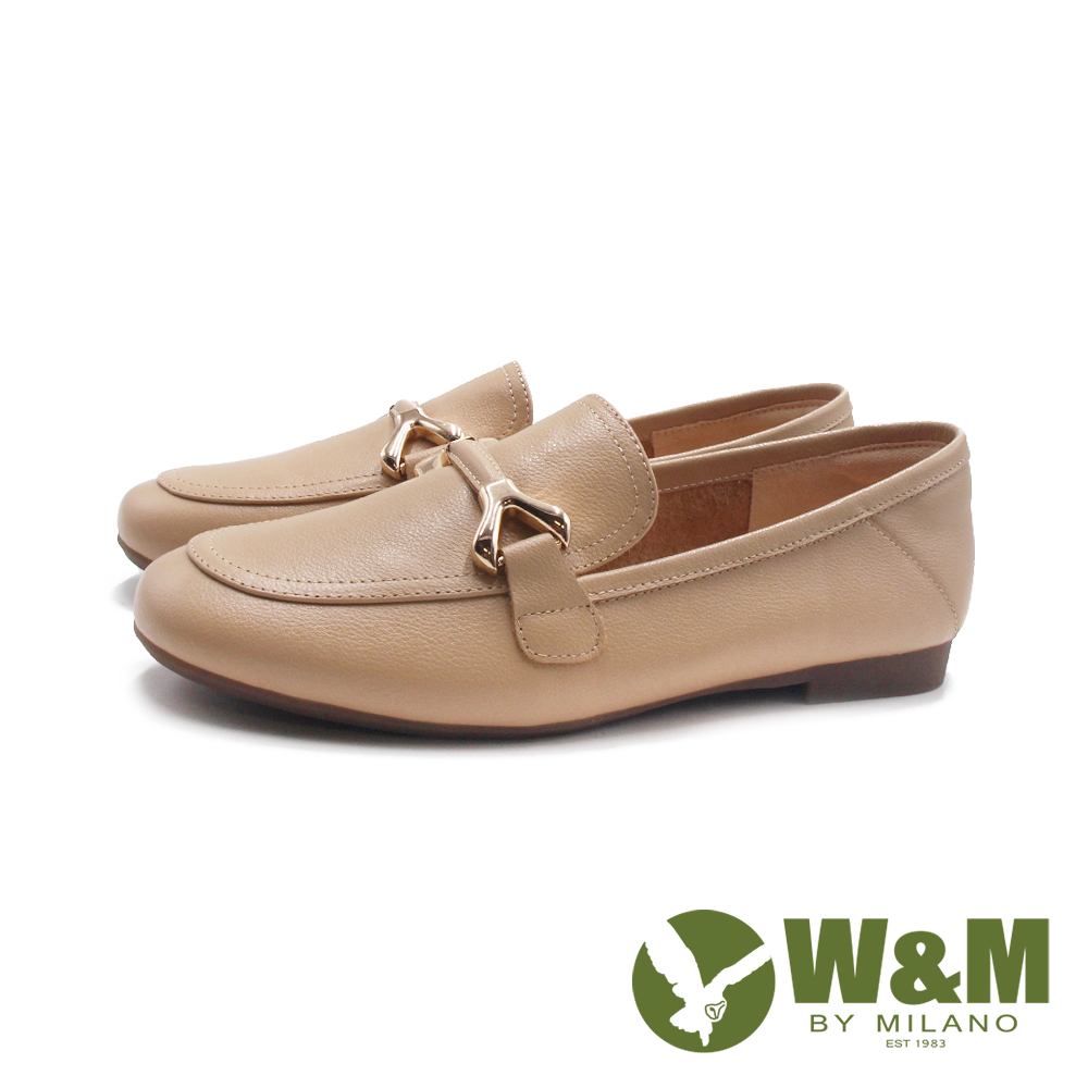 W&M 女 金YY圓頭平底樂福鞋 女鞋(卡其)好評推薦 W&M 女 金YY圓頭平底樂福鞋 女鞋(卡其)好評推薦