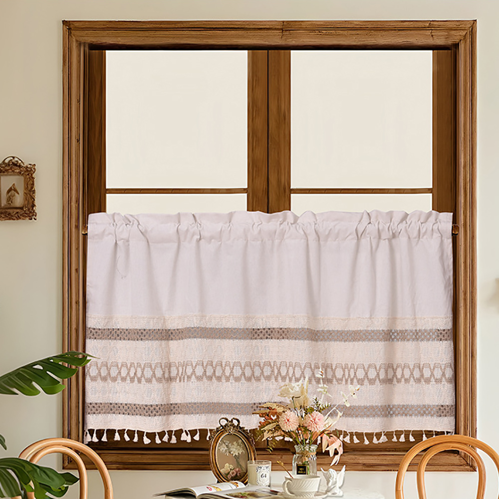 PLUSIEURS 京都拼織亞麻短簾(寬150*高60公分) PLUSIEURS 京都拼織亞麻短簾(寬150*高60公分)