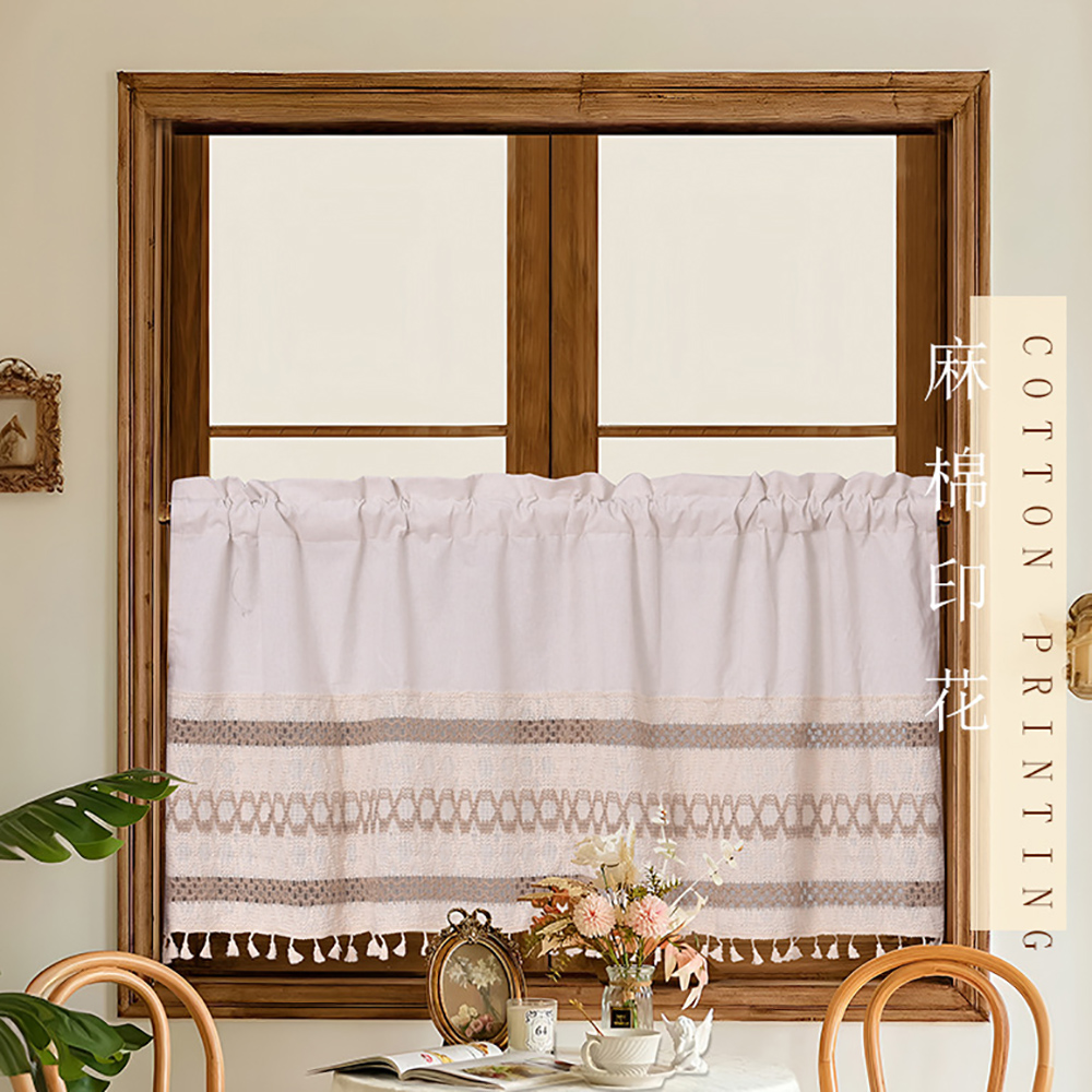 PLUSIEURS 京都拼織亞麻短簾(寬150*高60公分) PLUSIEURS 京都拼織亞麻短簾(寬150*高60公分)